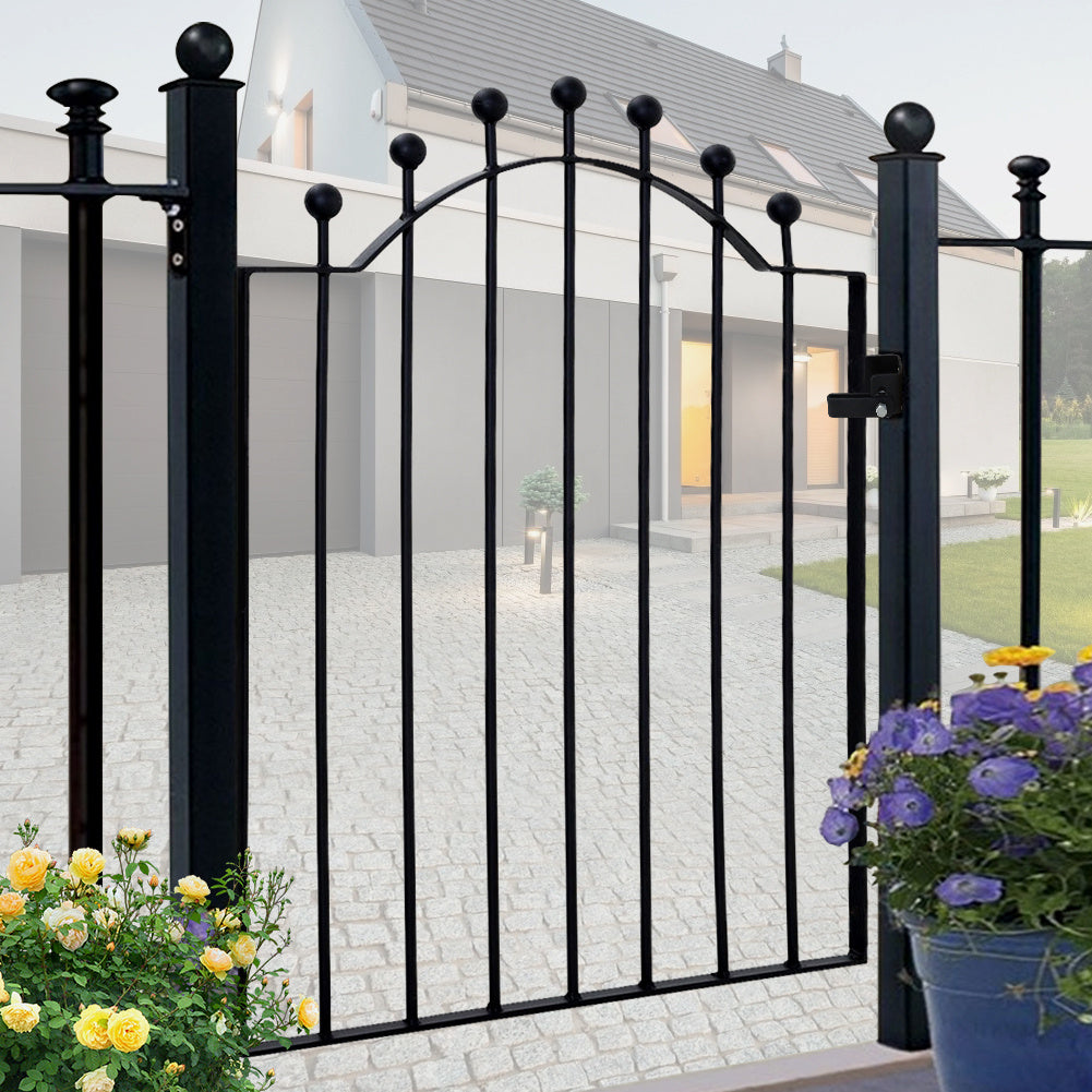 Black Wrought Iron Garden Gate