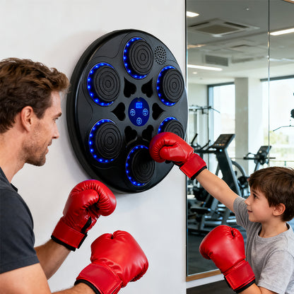 Wall-Mounted Adjustable Music Boxing Machine with LED Lights