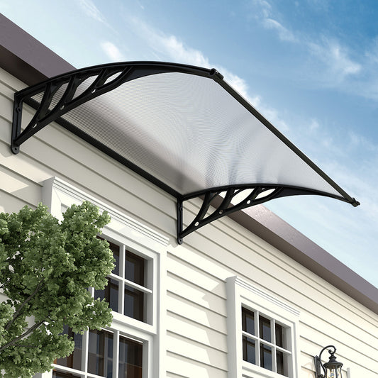 Black Outdoor Curved Shielded Rain Shelter