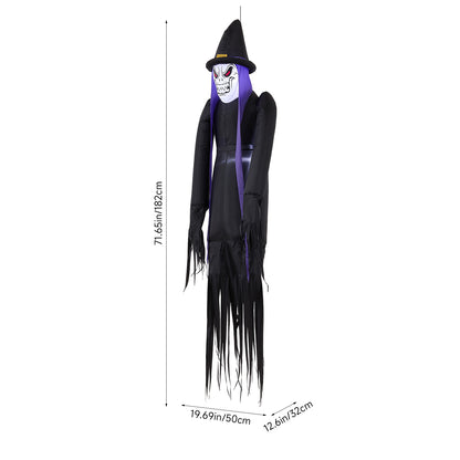 182cm Blow-Up Halloween Scary Witch Inflatable Decoration with Built-in LED Lights