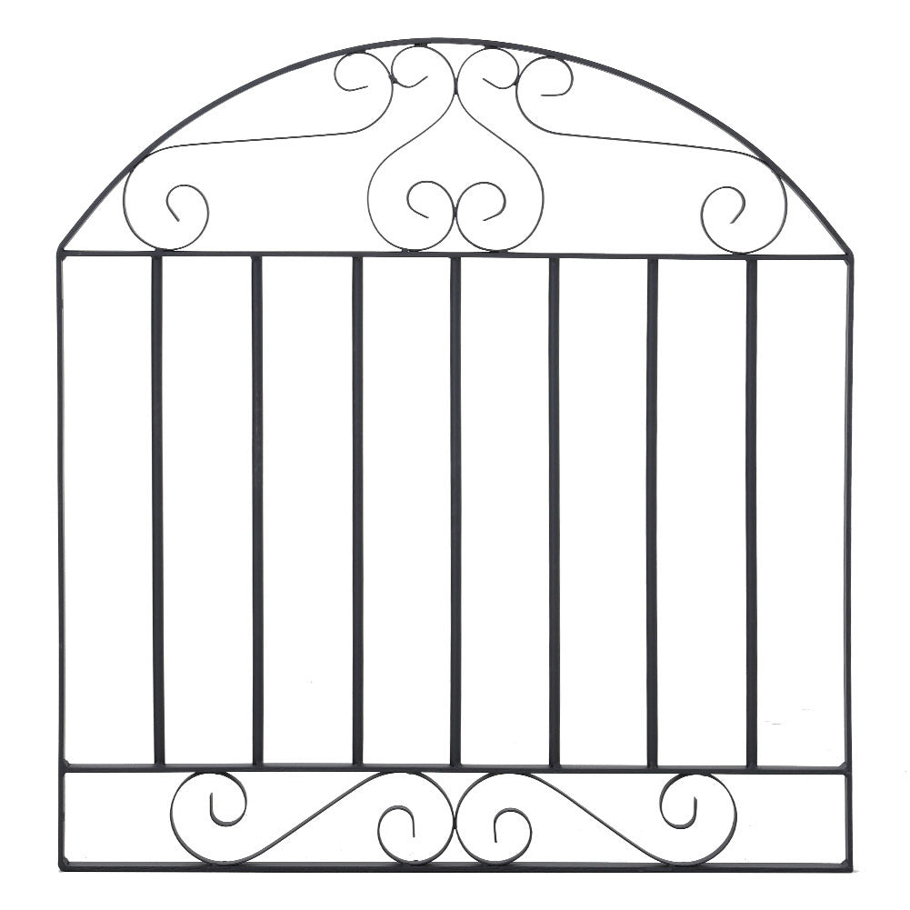 Black Metal Wrought Iron Garden Gate Heavy Duty with Fittings Bolts