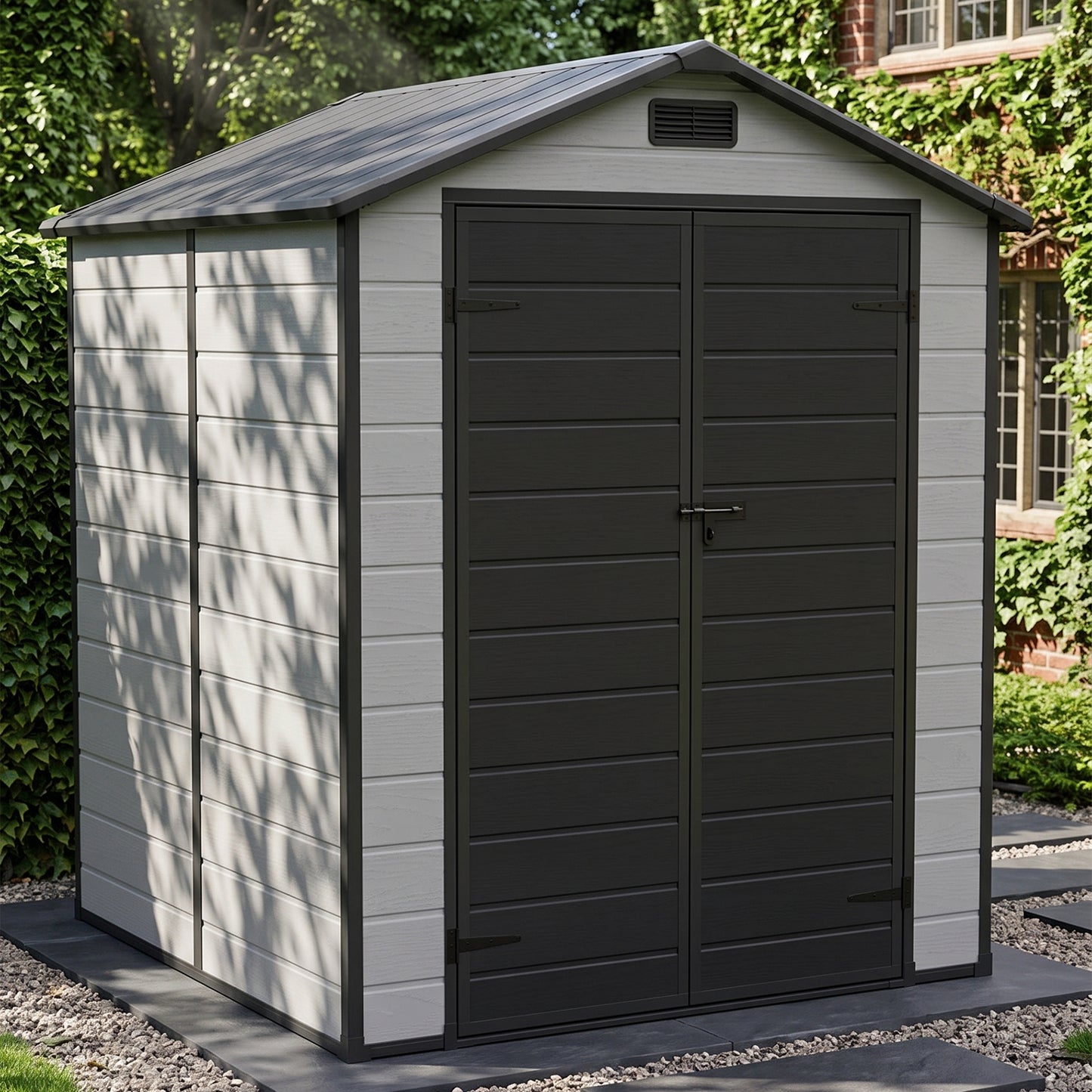 6x6 FT Outdoor Garden Plastic Storage Shed