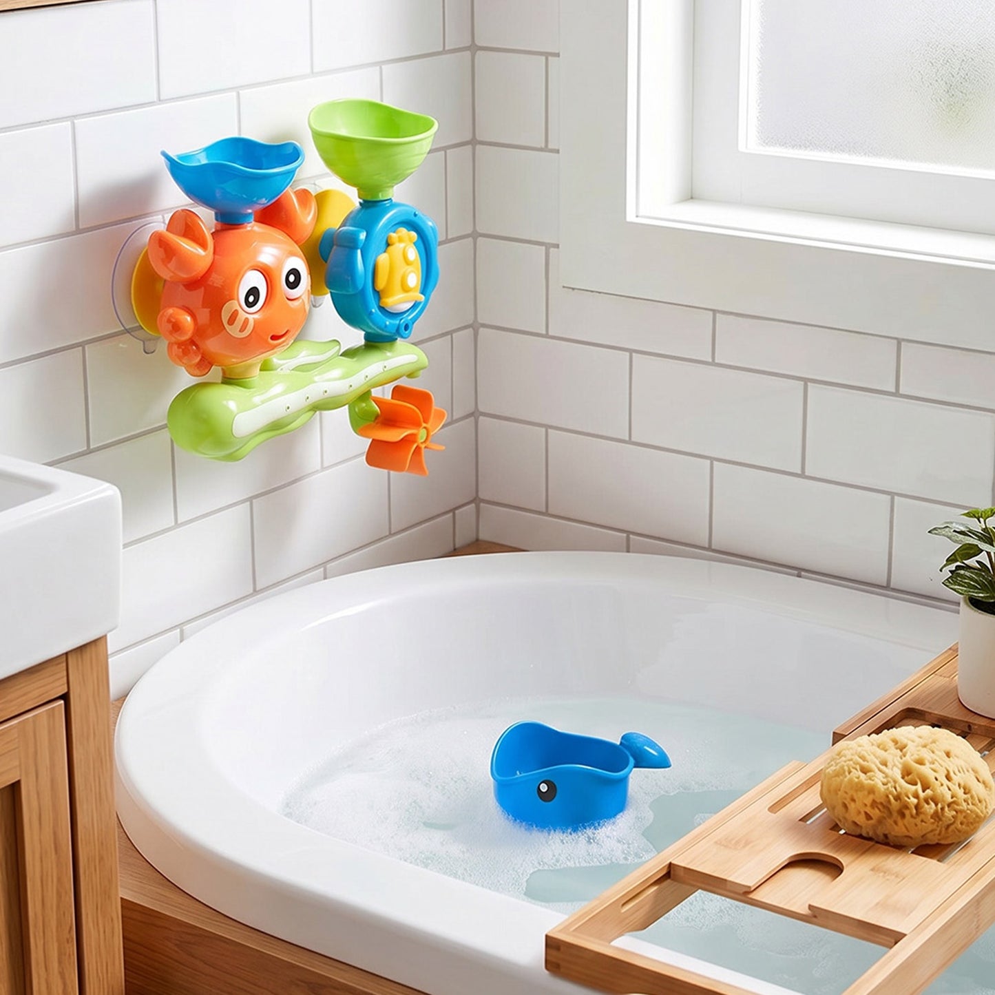 Wall-Mounted Crab Bath Toy for Kids