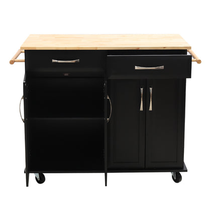 White/Black Large Catering Trolley Cart with Drawers and Cabinets