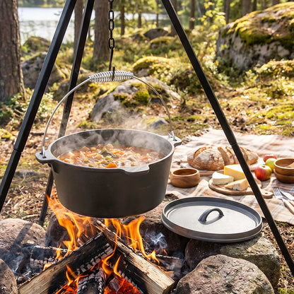 4.5L Cast Iron Camp Dutch Oven with Lid