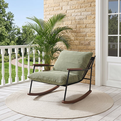 Green Rocking Chair with Cushion