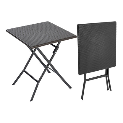 Square Rattan Folding Outdoor Bistro Table