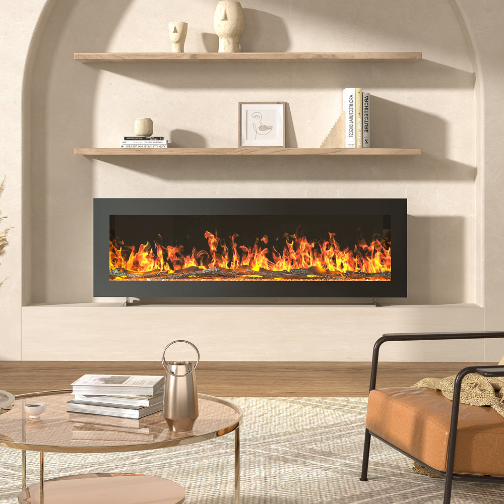 40/50/60 Inch Wall Mount Electric Multicolored Fire Fireplace