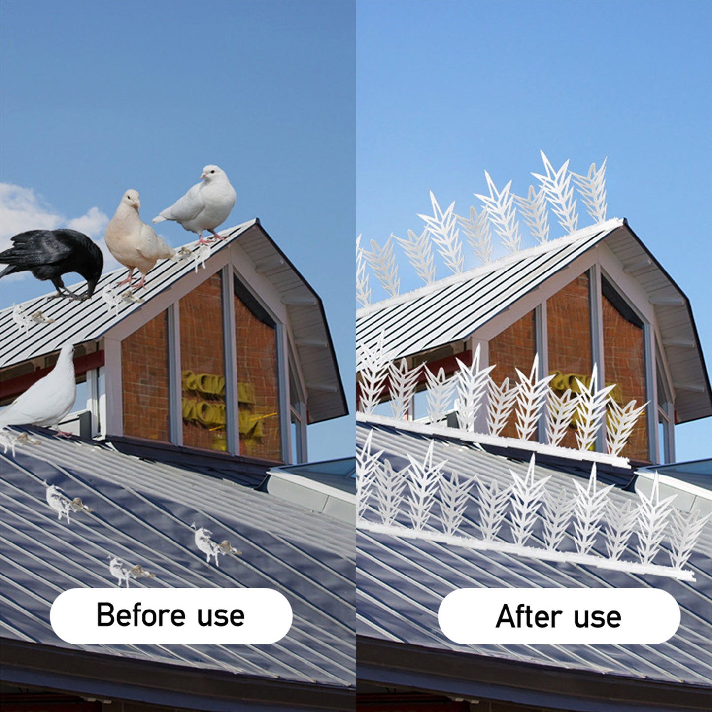 6 Pack Plastic Bird Spikes Deterrent Fence