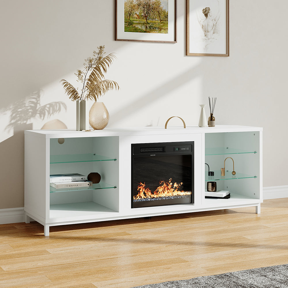 Freestanding TV Stand Entertainment Center with 18 Fireplace