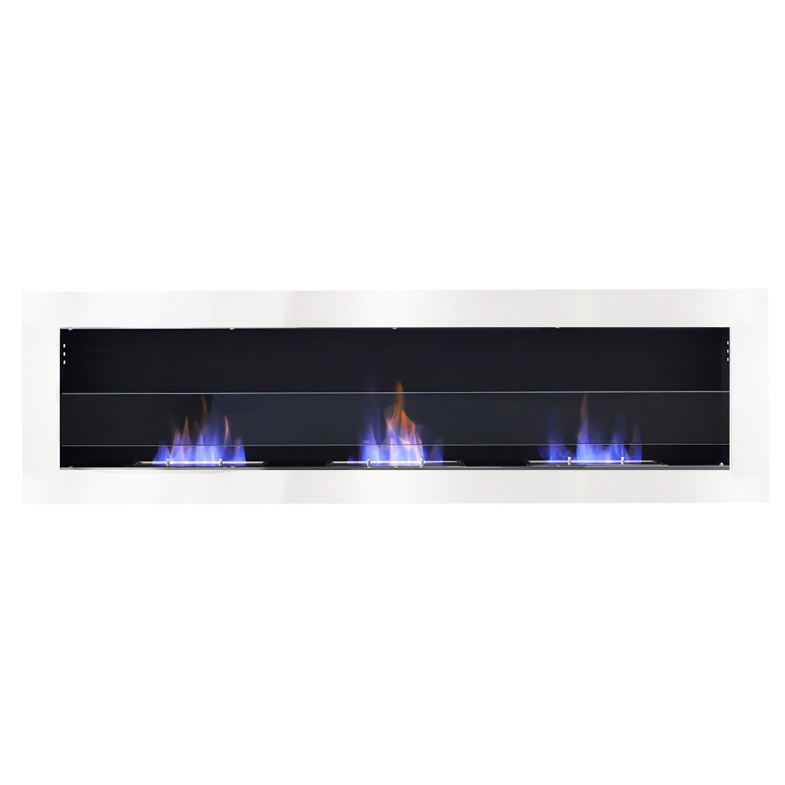 Wall Mounted Stainless Steel Recessed Ethanol Fireplace with Adjustable Flames