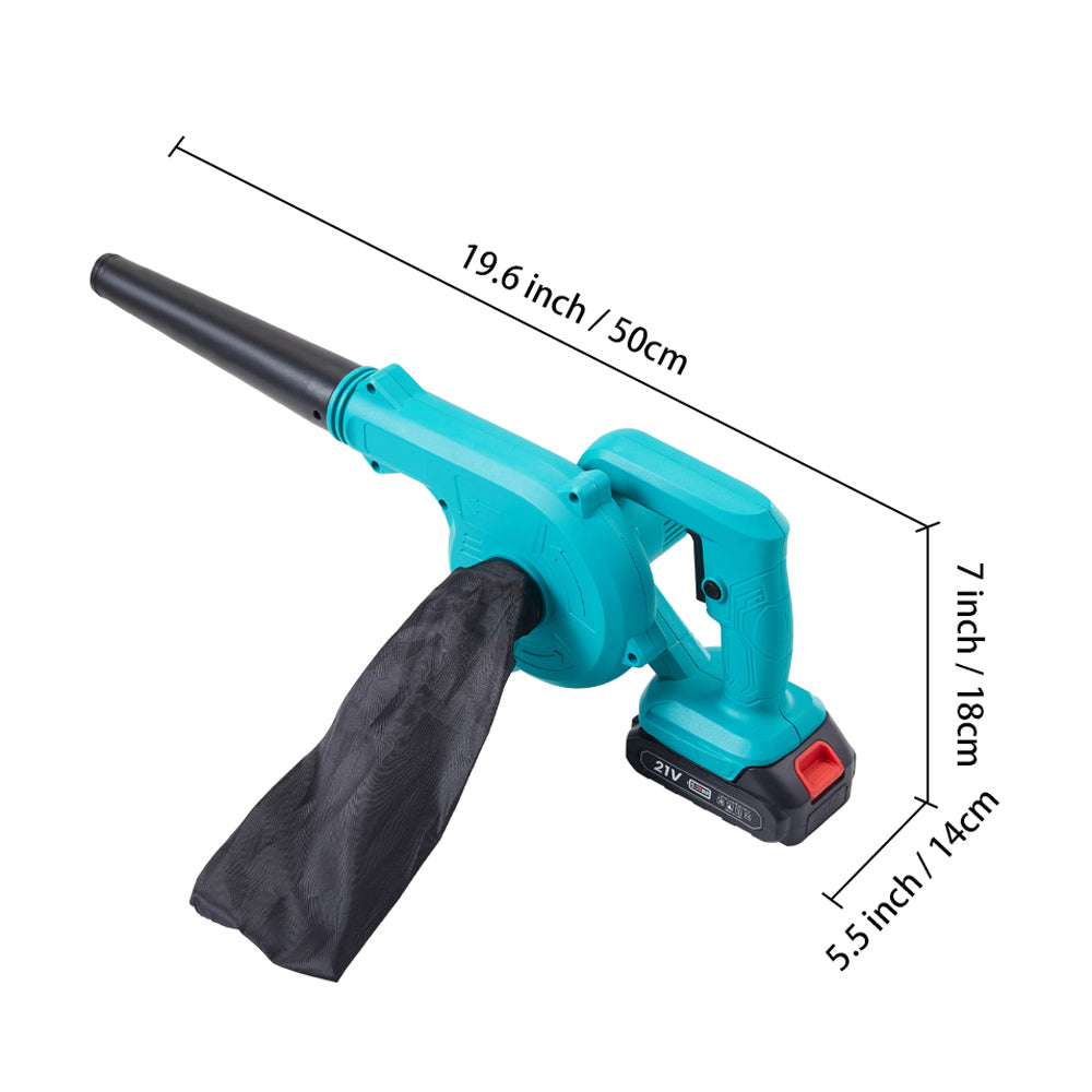 21V Cordless Handheld Leaf Blower and Vacuum with Battery and Charger