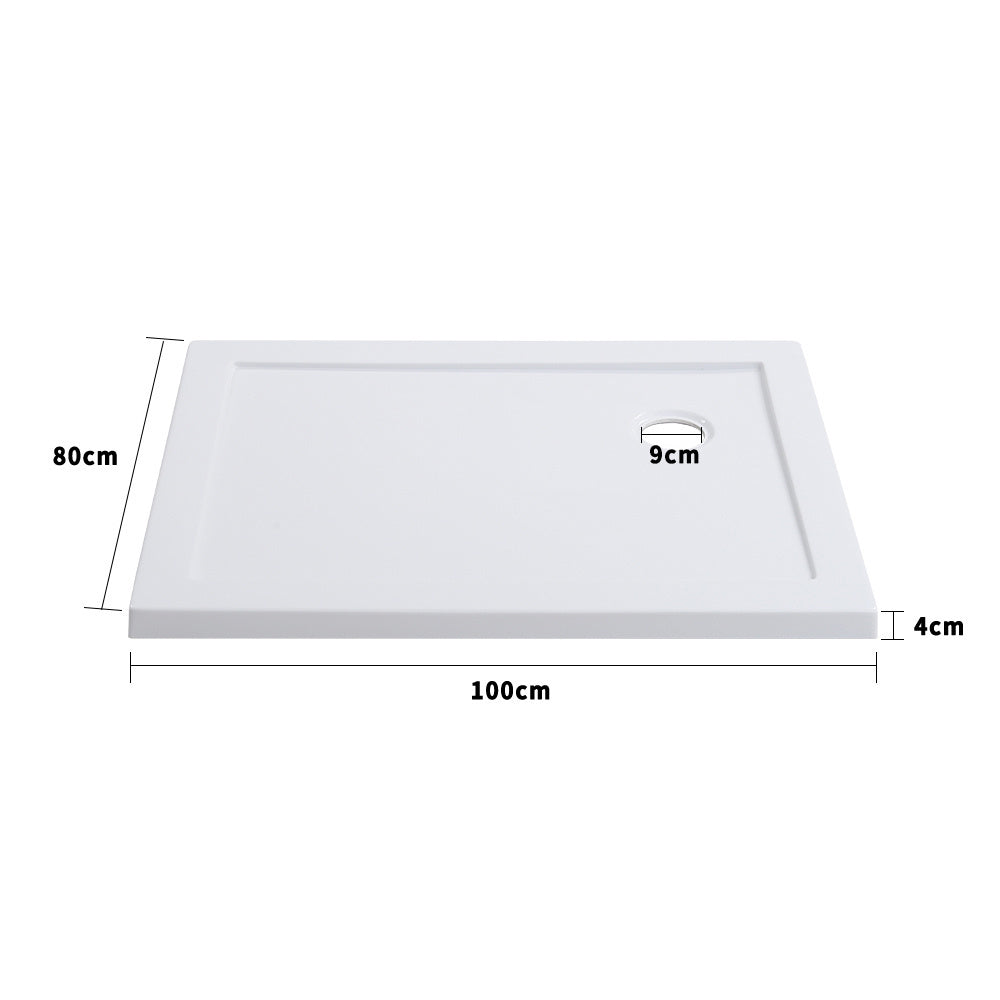 1000x800mm Rectangular Shower Tray White