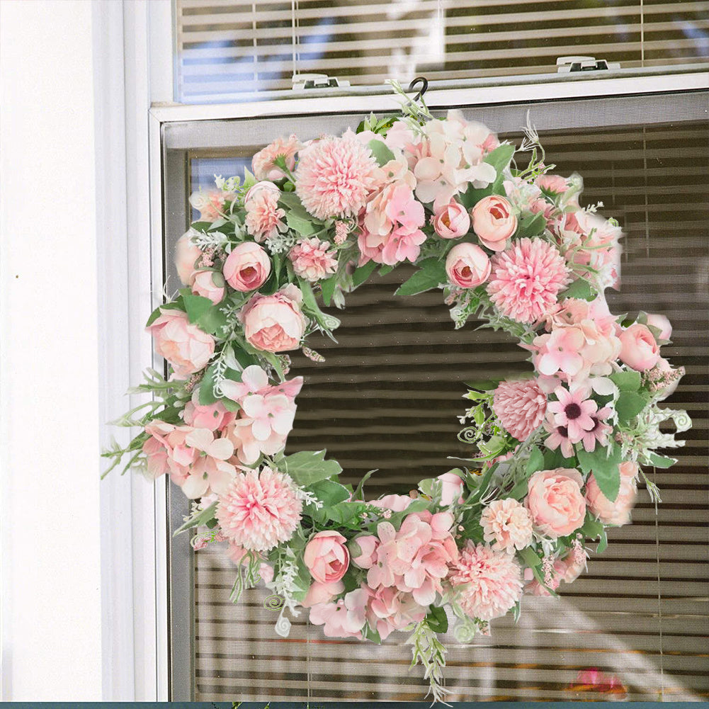 Spring Artificial Peony Wreath Mixed Flowers for Wedding Decor