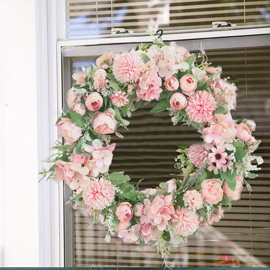 Spring Artificial Peony Wreath Mixed Flowers for Wedding Decor