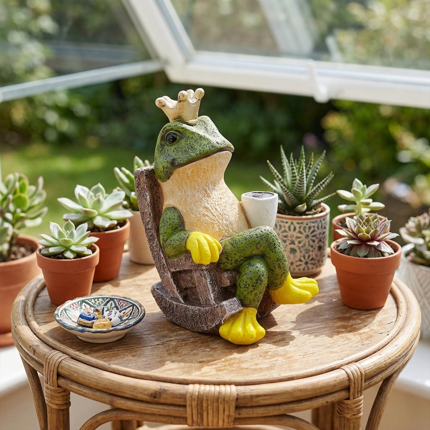 Frog Prince Figurine Resin Tabletop Ornament