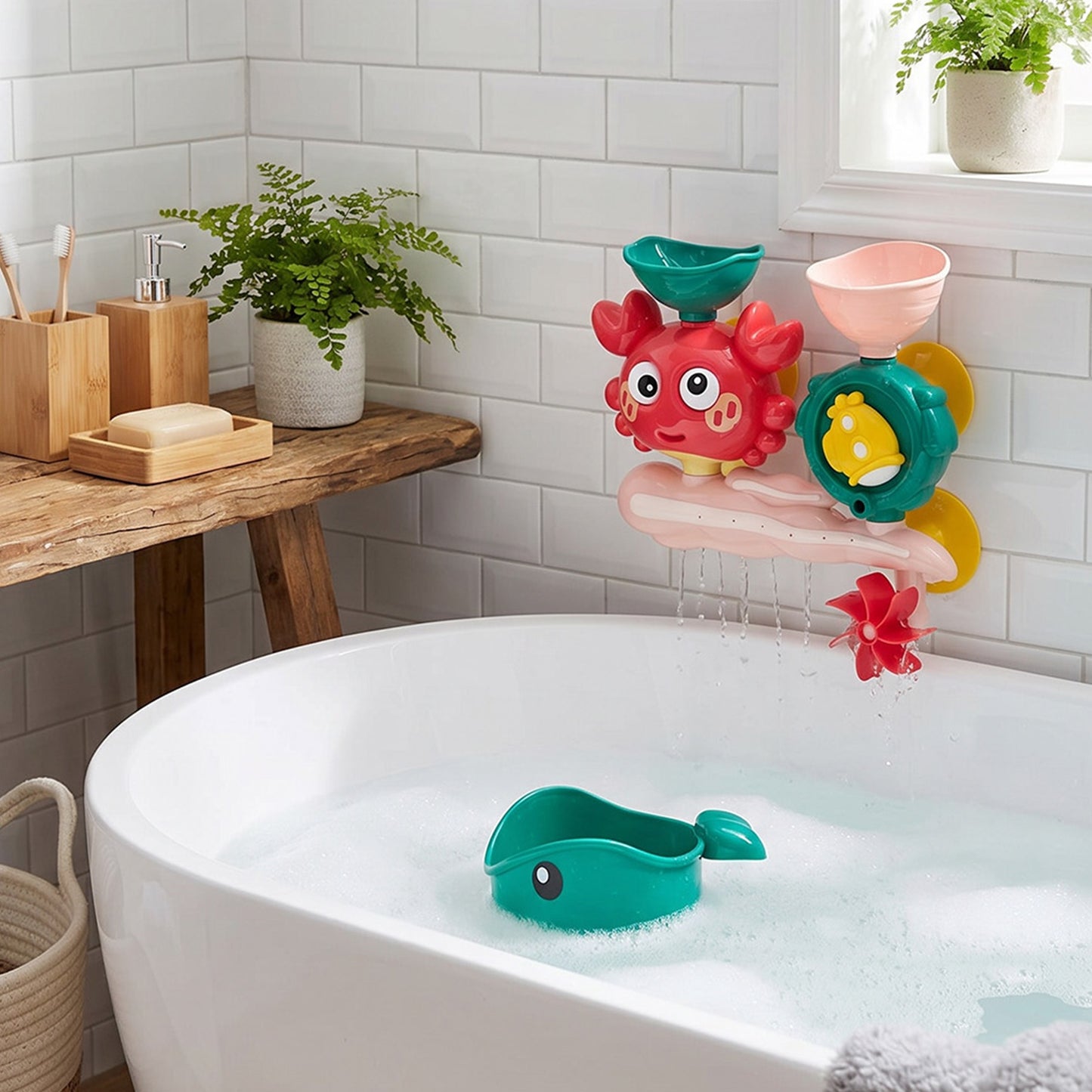Wall-Mounted Crab Bath Toy for Kids