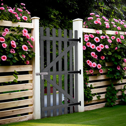 90x180cm Garden Wood Fence Gate with Latch