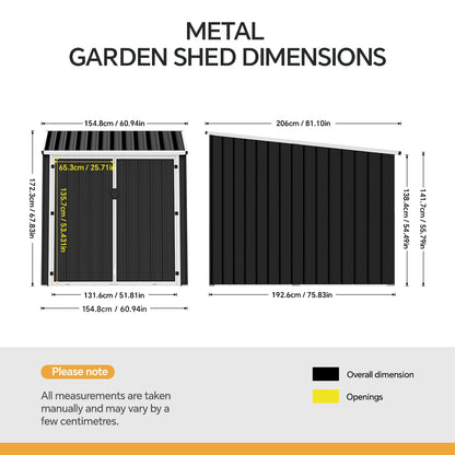 Outdoor Metal Storage Shed For 3 Bicycles
