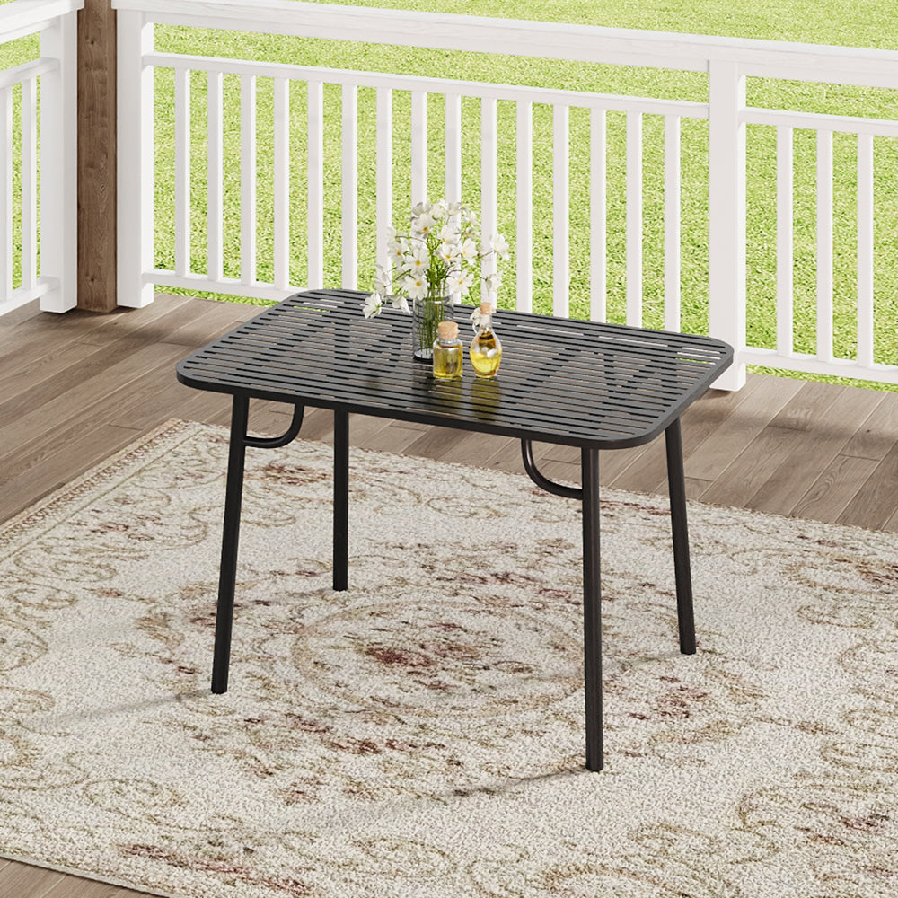 Black Wrought Iron Garden Patio Metal Table