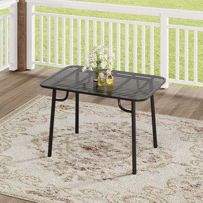 Black Wrought Iron Garden Patio Metal Table