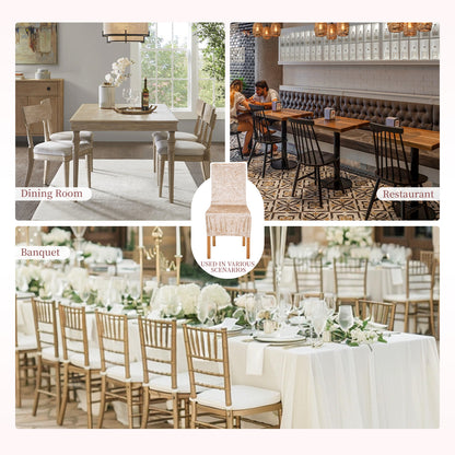 Set of 2 Elegant Dining Chair Covers with Elastic Band