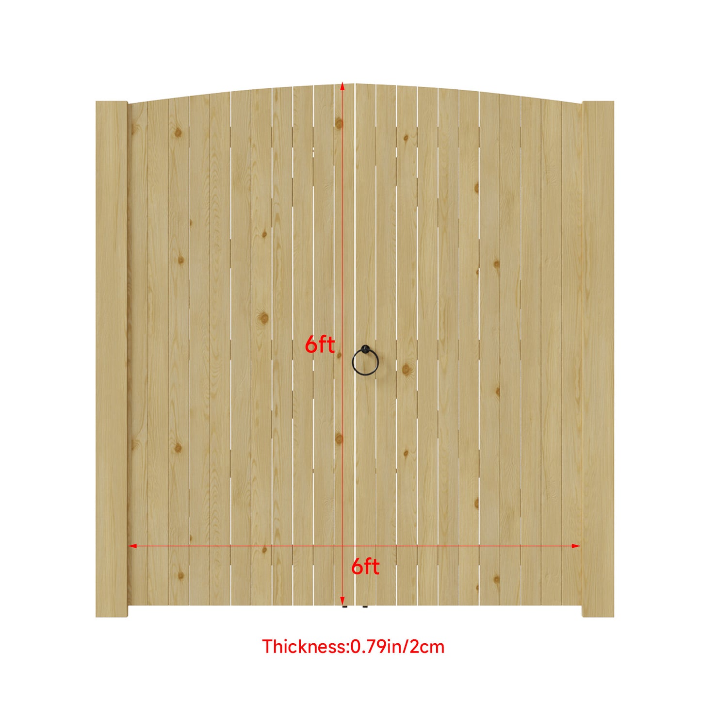6ft x 6ft Heavy Duty Wooden Double Door with Reinforced Braces