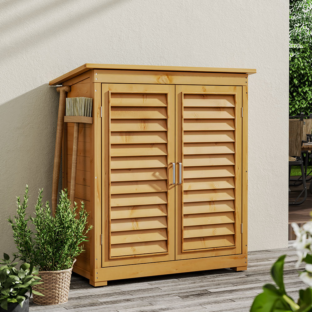 Outdoor Solid Wood Storage Cabinet