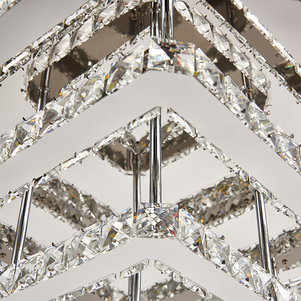 Square Large-size Glamourous Crystal LED Ceiling Light