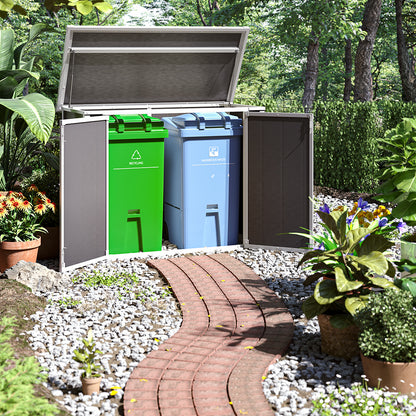 5x2ft Grey Aluminum Alloy Garden Bin Storage Shed