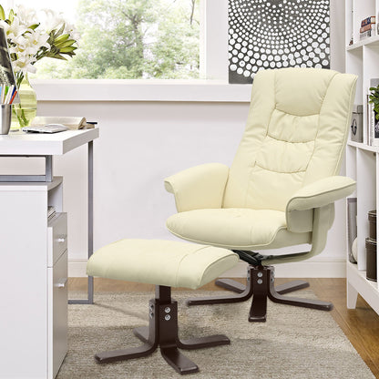 Upholstered Swivel Recliner Chair with Ottoman
