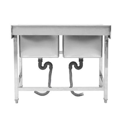 Commercial Kitchen Sink 2 Compartment Stainless Steel