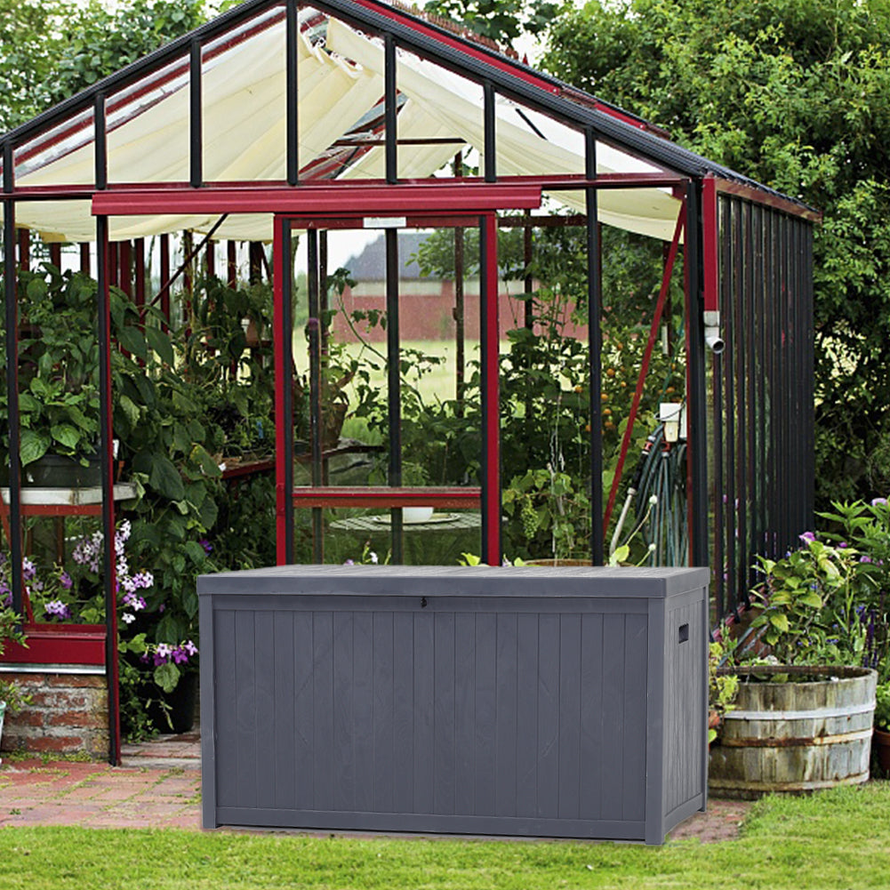 430L Grey Lockable Waterproof Garden Storage Box