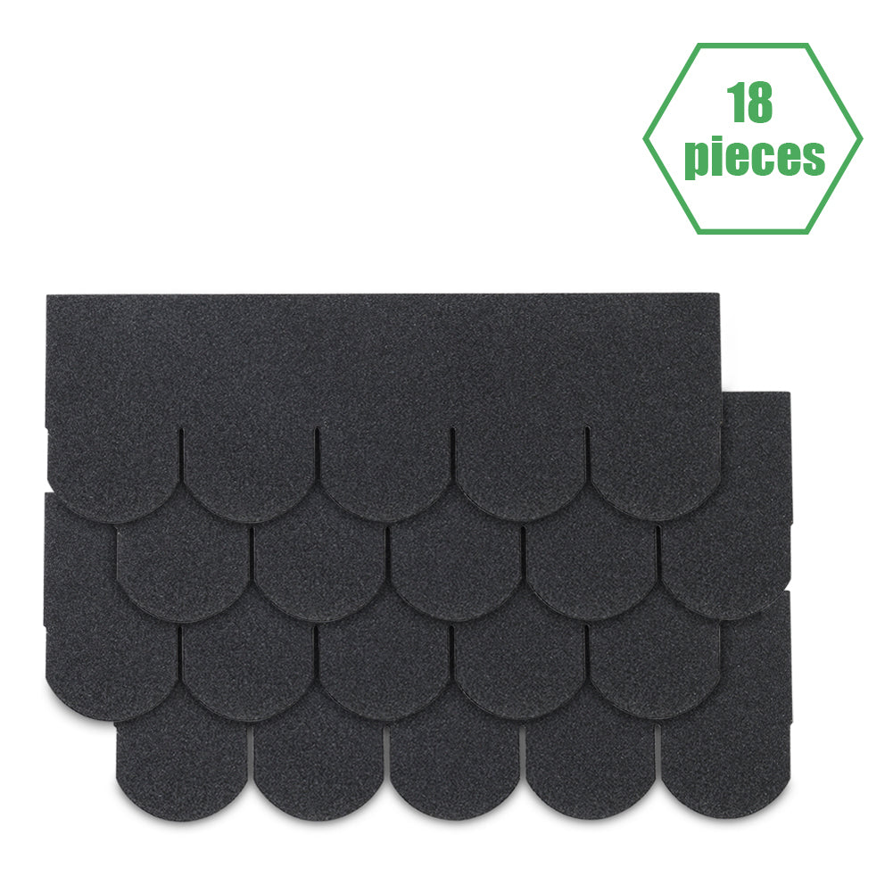 18Pcs Self-Adhesive Fish-Scale Asphalt Shingles Bitumen Roofing