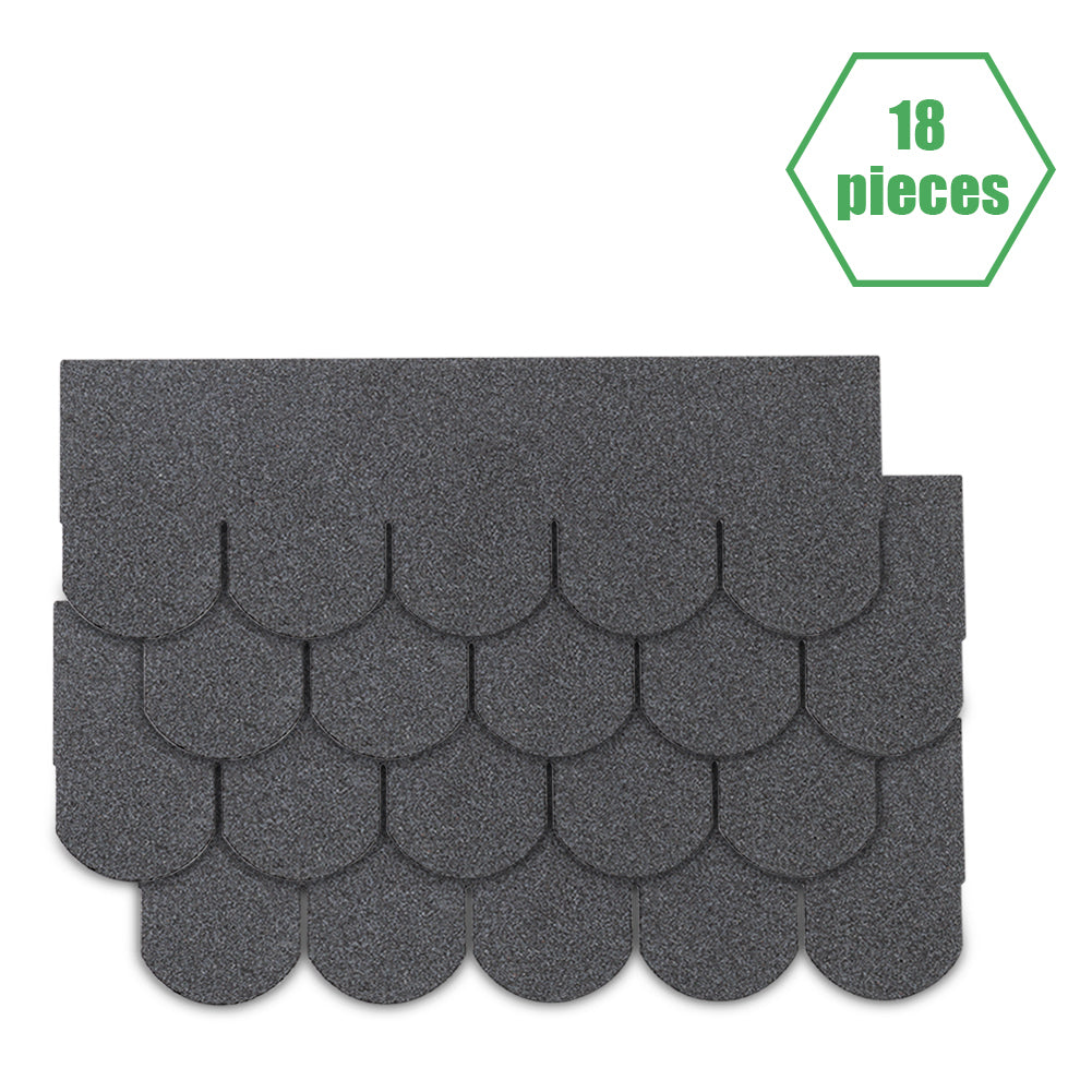 18Pcs Self-Adhesive Fish-Scale Asphalt Shingles Bitumen Roofing