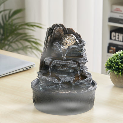 Tiered Rock Cascading Tabletop Water Fountain