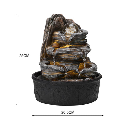 Tiered Rock Cascading Tabletop Water Fountain