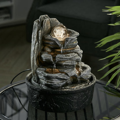 Tiered Rock Cascading Tabletop Water Fountain