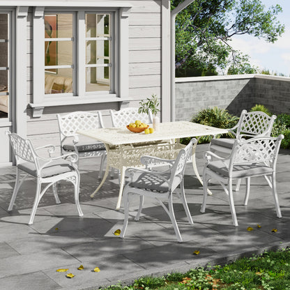 Black/ White Retro Set of 2 Cast Aluminum Garden Chairs
