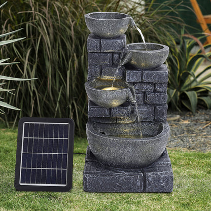 Rustic Solar LED Water Fountain