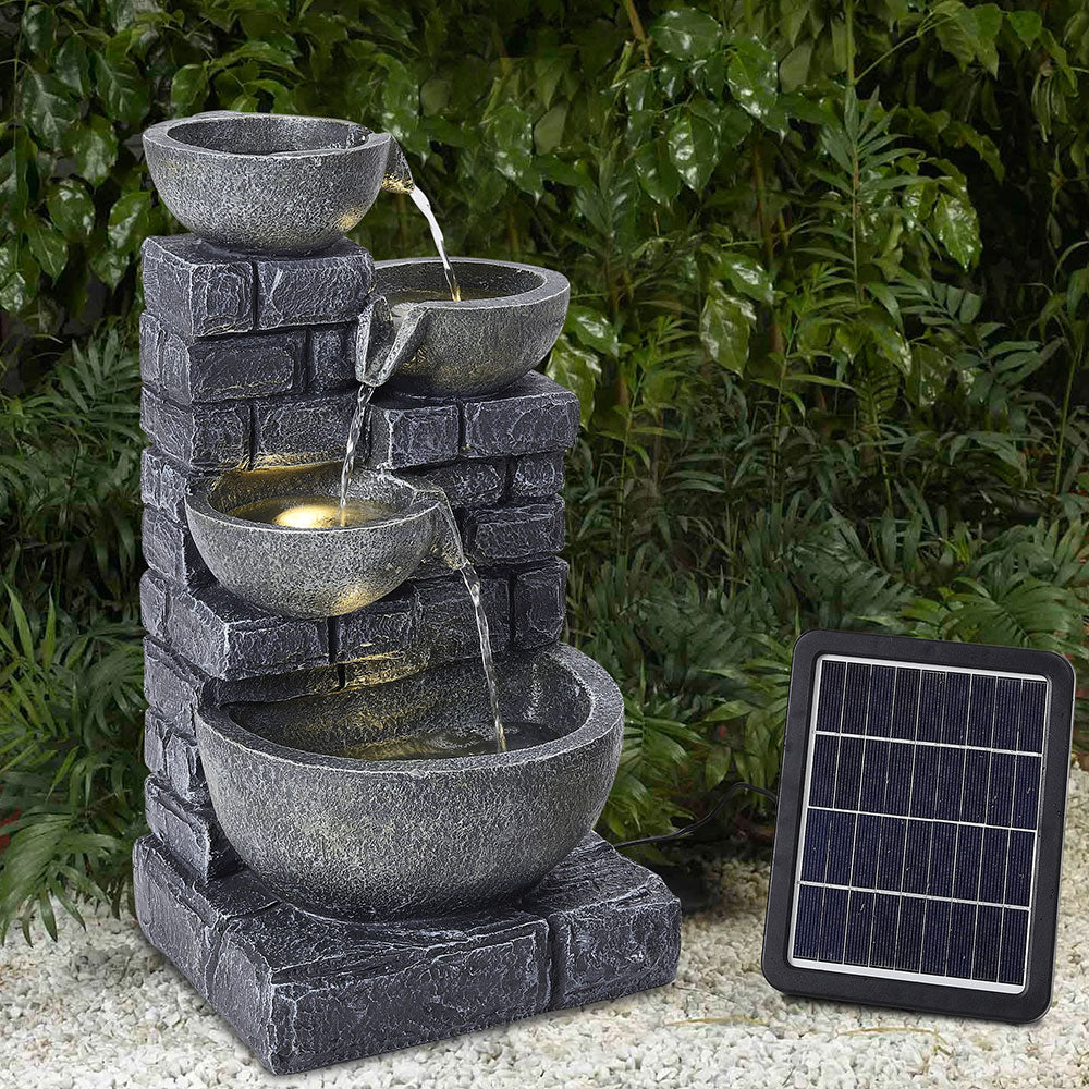 Rustic Solar LED Water Fountain