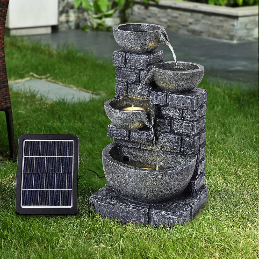 Rustic Solar LED Water Fountain