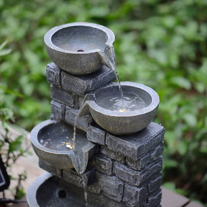 Rustic Solar LED Water Fountain