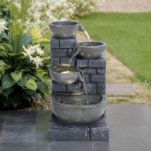 Rustic Solar LED Water Fountain