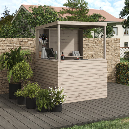 140CM Wide Solid Wood Garden Pub Bar Shed