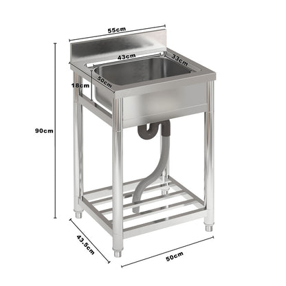 Commercial Kitchen Sink with Bottom Shelf