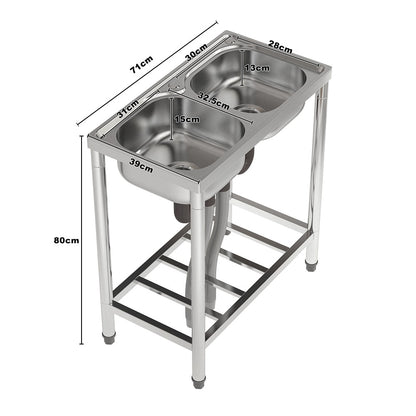 Two Compartment Stainless Steel Sink