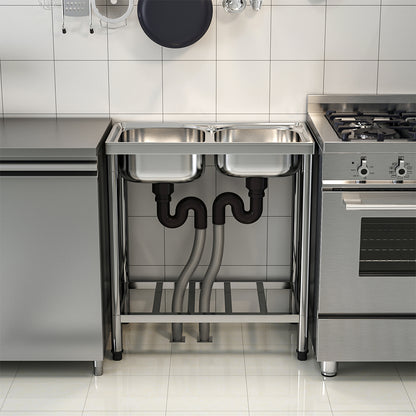 Two Compartment Stainless Steel Sink