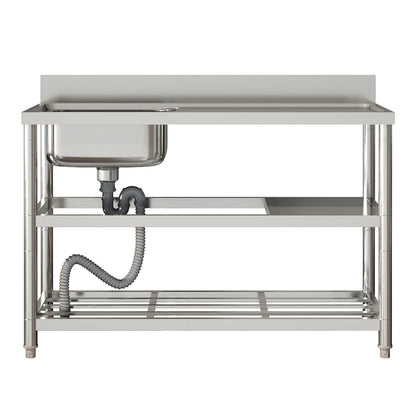 Durable Stainless Steel Sink with Side Drainer
