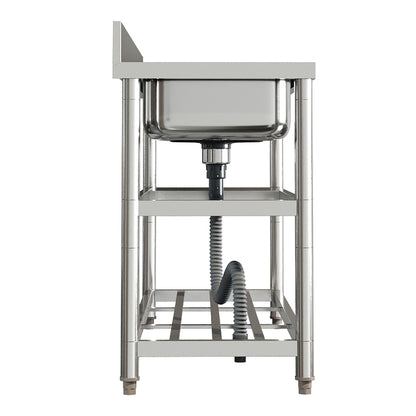 Durable Stainless Steel Sink with Side Drainer